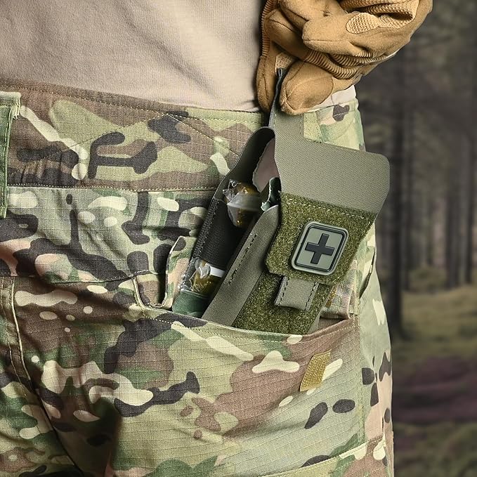 Mini IFAK Micro Trauma Pouch | Compact Empty EDC First Aid Organizer | Portable Stop Bleeding Supplies Pouch for Medic Gear & Survival Kits