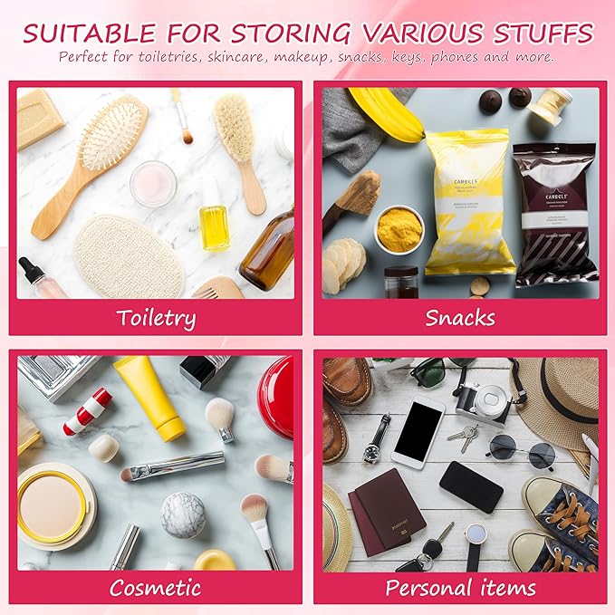 Preppy Patch Sun Cosmetic Bag Summer Sunscreen Toiletry Bag Portable PVC & Nylon Waterproof Makeup Bag Daily Use Storage Purse Travel Swimming Beach Bag for Women Girls