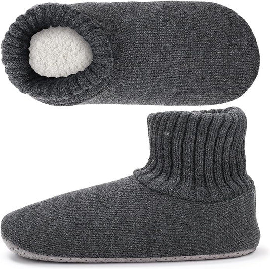 Ultrafun Fuzzy Slipper Socks for Men, Non Slip Warm Plushed Lined Indoor House Socks with Grips Christmas Gifts