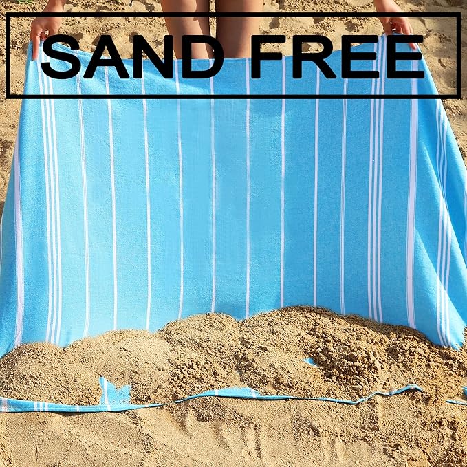 Beach Towel 2 Pack,Sand Free Beach Towels Oversized 39 x 72,Turkish Beach Towel Quick Dry Towel,Lightweight Pool Towels for Adults Travel Towel,Cool Beach Accessories Super Absorbent Towels
