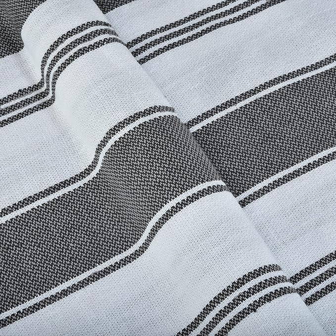 GLAMBURG Peshtemal Turkish Towel Cotton Beach Towels Oversized 36x71 Set of 6, Cotton Beach Towels for Adults, Soft Durable Absorbent Extra Large Bath Sheet Hammam Towel - Black