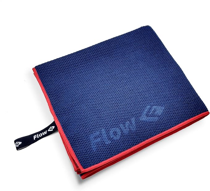 Flow Microfiber Quick Dry Swim Towel - Pool Towels for Competitive Swimming and Other Water Sports with Medium and Large Options Available (Navy, Medium (47” x 20”))
