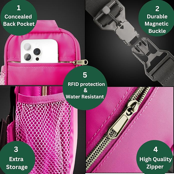 Anti Theft Crossbody Bags for Women & Men Sling Bag with RFID Blocking Travel Crossbody Bags for Women Crossbody Purse
