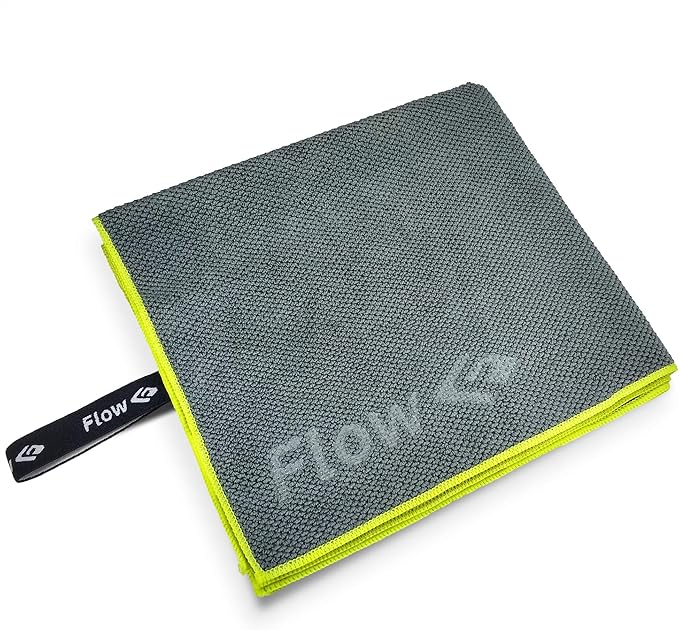 Flow Microfiber Quick Dry Swim Towel - Pool Towels for Competitive Swimming and Other Water Sports with Medium and Large Options Available (Gray, Large (60” x 30”))