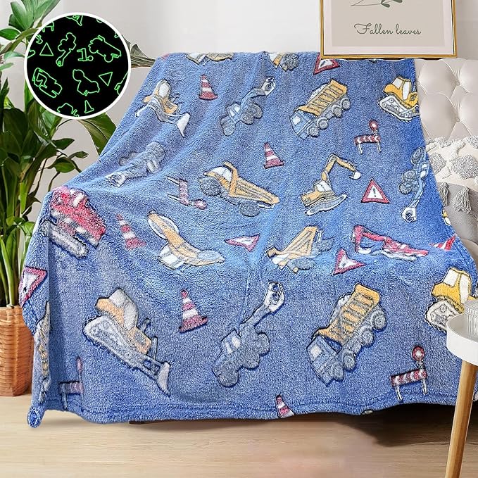 Tractor Blanket for Boys, Construction Blanket for Boys, Car Blanket for Boys, Kids Blankets for Boys, Toddler Blanket for Kids, Personalized Baby Blankets for Boys, Birthday 40"x 50"