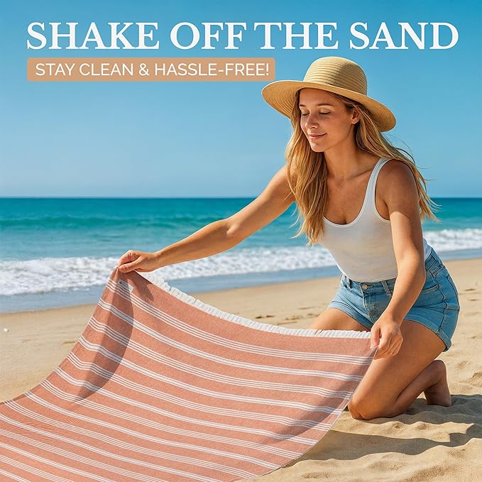 Casa Platino Beach Towel for Adults, Oversized and Lightweight Pool Towels, Pre-Washed, Quick Dry and Absorbent Fabric, Travel Comfort, or Daily Beach Adventures – 39"x71" Fired Brick
