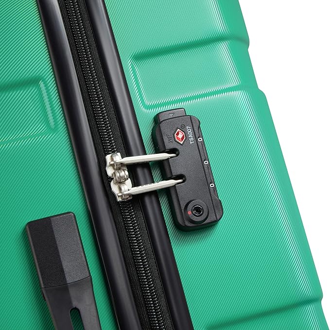 United Colors of Benetton Now! Hardside Luggage with Spinner Wheels, Green, Checked-Medium 23 Inch