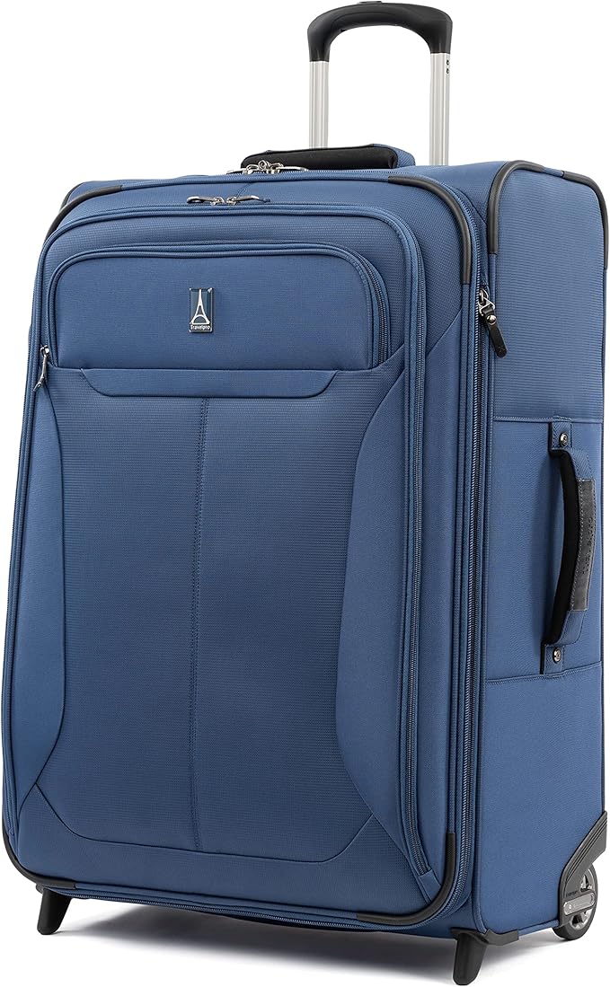 Travelpro Tourlite Softside 26" Expandable Checked-Medium Rollaboard (2-Wheel) Lightweight Luggage, Blue Suitcase