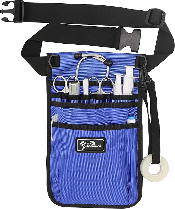 Nurse Fanny Pack for Work,Kit Practical Waist Bag for Nurses,Fanny Pack for Basics,Nurse Utility Belt Organizer Bag (BlueCyan)