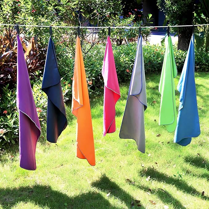 SYOURSELF 2 Pack Microfiber Towel, Quick Dry Towel Travel Towel, Super Absorbent Compact Camping Towel Large Beach Towel Oversized Sport Towel for Backpacking Pool Workout Bath(XL:72"x32"+12"x24")