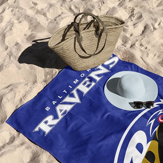 Northwest NFL Oversized Microfiber Beach Towel, 60 x 70 Inches – Quick Dry, Sand Resistant, Lightweight, Highly Absorbent, Shibori Design