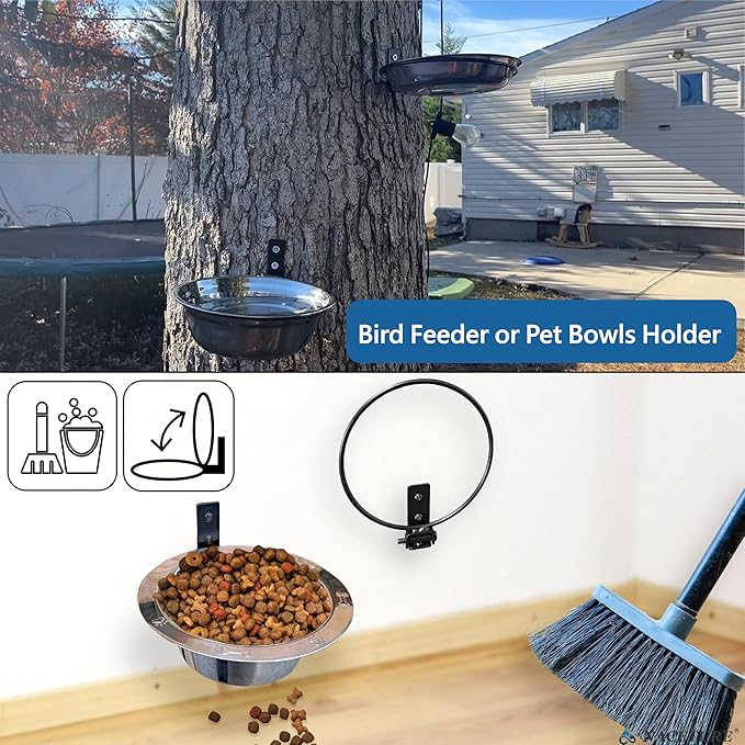 NACETURE Flower Pot Holder Ring for Wall Mount Foldable – Heavy Duty Round Metal Planter Hooks Hangers - Fence Pot Plant Holders Hanging Bracket for Outdoor Indoor (8 Inch 6 Pack)