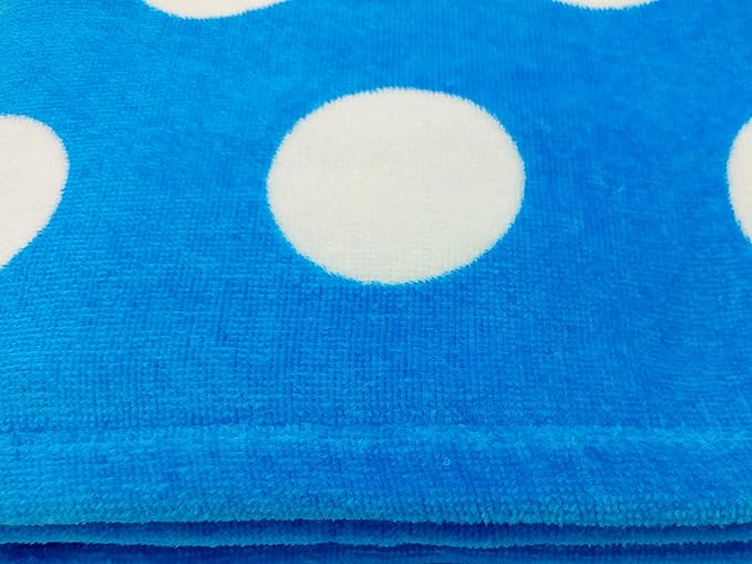BY LORA Customized Polka Dot Cotton Terry Beach Cover Up, Aqua
