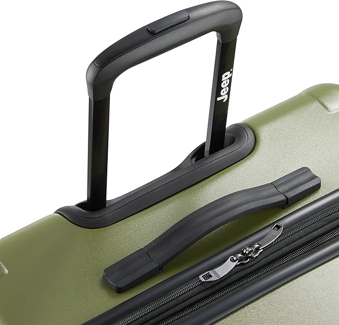 Jeep JH004C Hardside Expandable Luggage with Spinner Wheels (Avocado, Checked-Large 28 Inch)