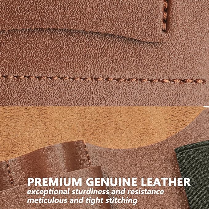 Genuine Leather EDC 5-Pocket Organizer Multitool Sheath for Leatherman Tool Pouch with Belt Clip,Small,Brown
