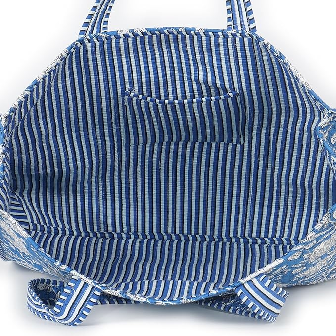 Marubhumi Women Lightweight Travel Bag Purse Cotton Shoulder Tote Bag For Shopping Grocery & Beach Bag