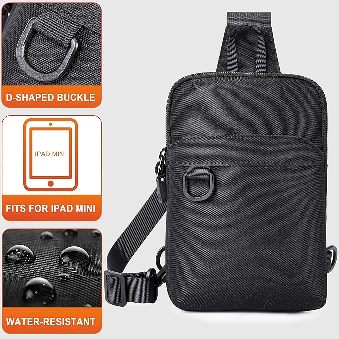 Small Sling Bag RFID Blocking Mini Crossbody Bag for Men and Women Travel Hiking Cross Body Bag