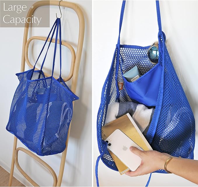 HOXIS Mesh Beach Tote Womens Shoulder Handbag