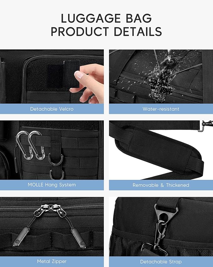 Gym Bag for Men Woman Large 3 in 1 Duffle Bag Sports Bags Tactical Military with Shoes Compartment