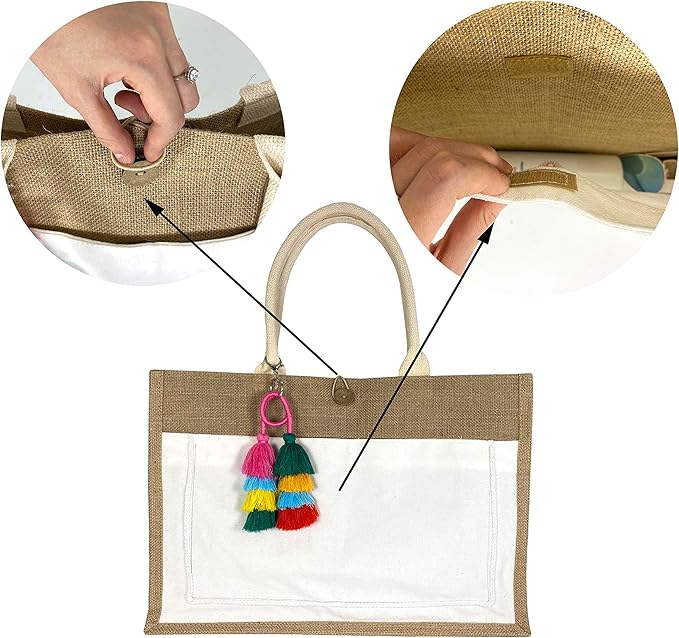Hibala Woven Large Beach Bag Straw Beach Tote Handmade Weaving Shoulder Tassel Bag Handbag