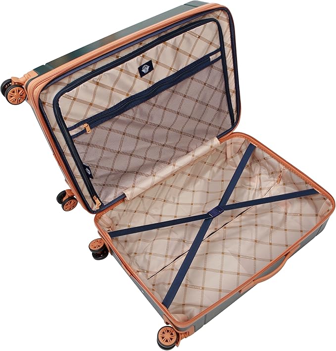 Dockers Hooper Hardside Expandable 8-Wheel Spinner Travel Checked Luggage, 3-Piece Set, Black