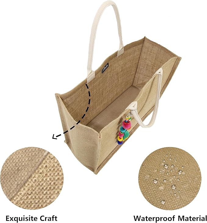 Hibala Woven Large Beach Bag Straw Beach Tote Handmade Weaving Shoulder Tassel Bag Handbag