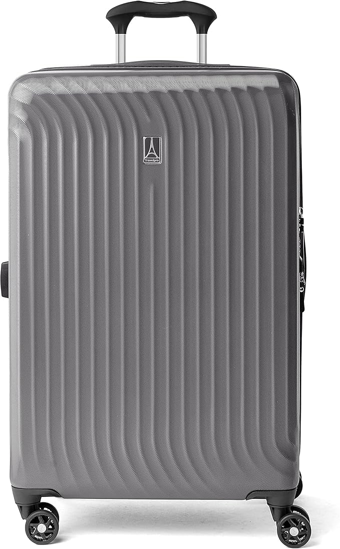 Travelpro Maxlite Air Hardside Expandable Checked Luggage, 8 Spinner Wheels, Lightweight Hard Shell Polycarbonate Suitcase, Shadow Grey, Checked Medium 25-Inch