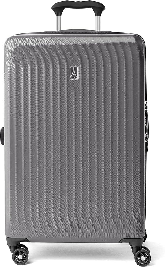 Travelpro Maxlite Air Hardside Expandable Checked Luggage, 8 Spinner Wheels, Lightweight Hard Shell Polycarbonate Suitcase, Shadow Grey, Checked Medium 25-Inch
