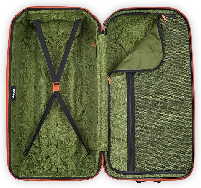 Jeep JH003B Hardside Expandable Luggage with Two Wheels, Elm Green, 2 Piece Set 21/30 Inch