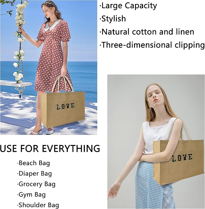 Hibala Woven Large Beach Bag Straw Beach Tote Handmade Weaving Shoulder Tassel Bag Handbag