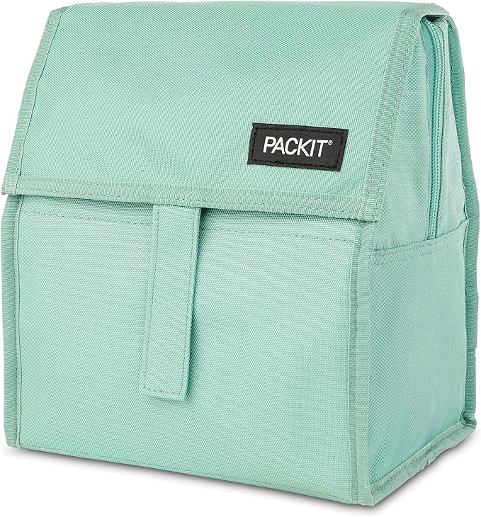 PackIt Freezable Lunch Bag, Sage, Built with EcoFreeze Technology, Foldable, Reusable, Zip and Fold Closure with Buckle Handle, Designed for Work Lunches and Fresh Lunch On the Go