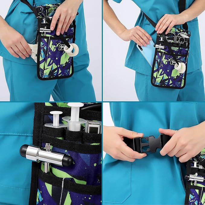 Nurse Fanny Pack for Work,Kit Practical Waist Bag for Nurses,Fanny Pack for Basics,Nurse Utility Belt Organizer Bag (M-Color23MC)