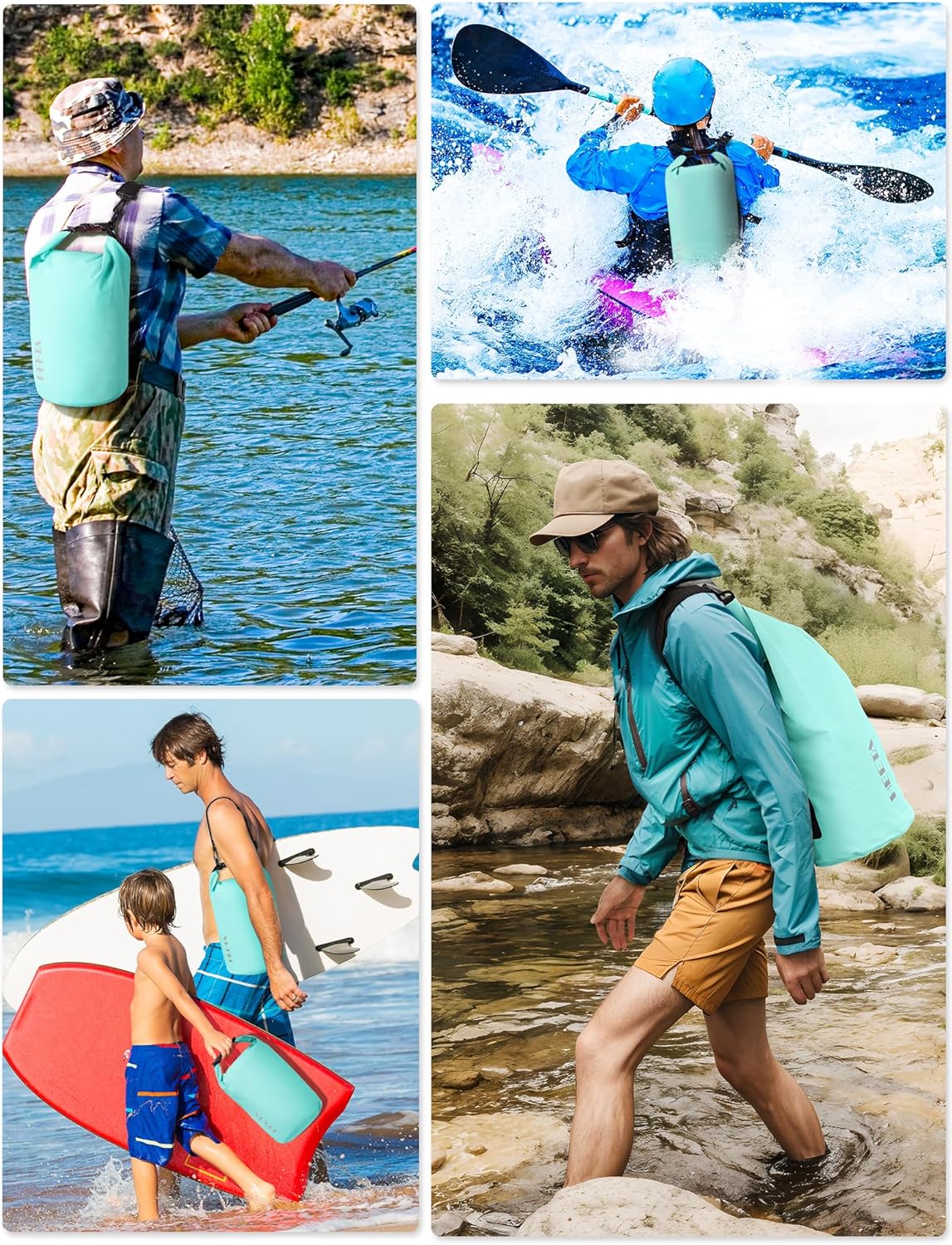 HEETA Waterproof Dry Bag for Women Men(Upgraded Version) 5L/10L/20L/30L/40L Roll Top Lightweight Dry Storage Bag Backpack with Emergency Whistle for Travel, Swimming, Boating, Kayaking, Camping, Beach