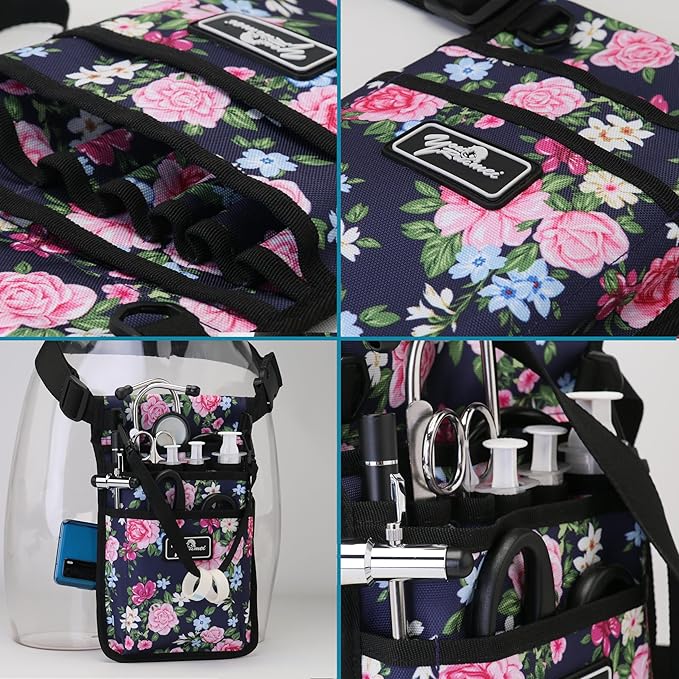 Nurse fanny pack Nurse Fanny Pack for Work Kit Practical Waist Bag for Nurses Fanny Pack for Basics Nurse Utility Belt Organizer Bag (YR-HS-S-MuDan)