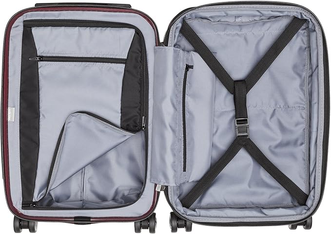 DELSEY PARIS Titanium Hardside Expandable Luggage with Spinner Wheels, Black Cherry Red, 2-Piece Set (21/29)