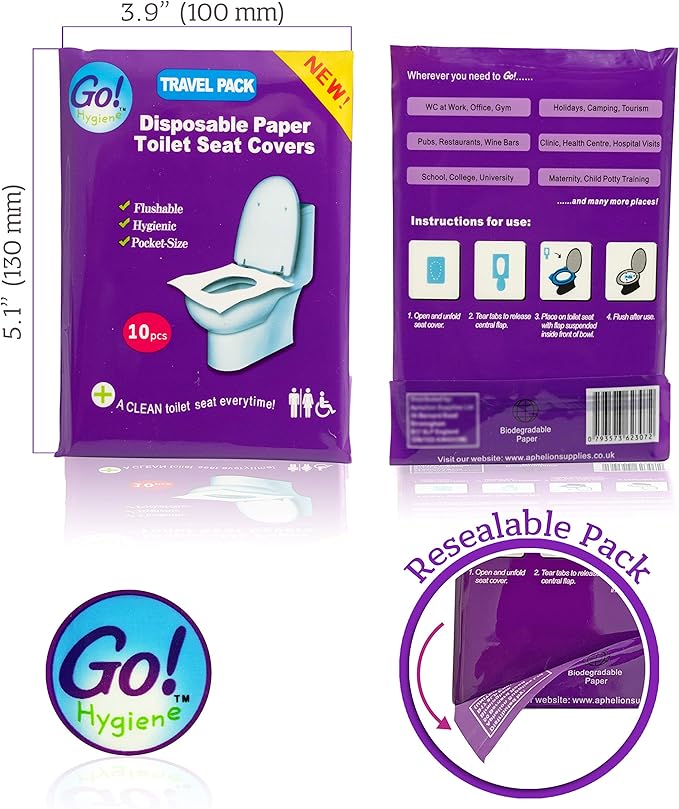 Disposable Paper Toilet Seat Covers 8 Packs (80-Count) + 2 Free Packs (20-Count)!