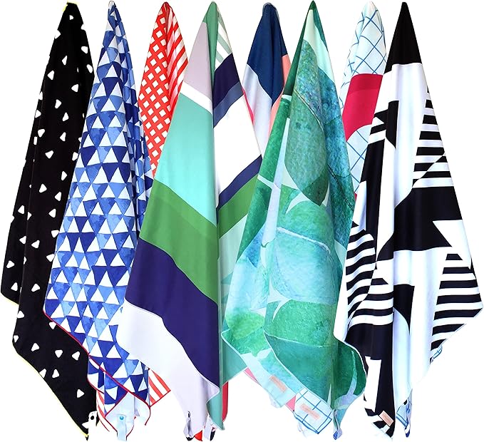 Microfiber Beach Towel & Bag. Lightweight, Compact & Quick-Dry. For Travel, the Beach, Pool, Gym, Yoga & Camping. Extra Large (71x35.5), Tropical Leaves