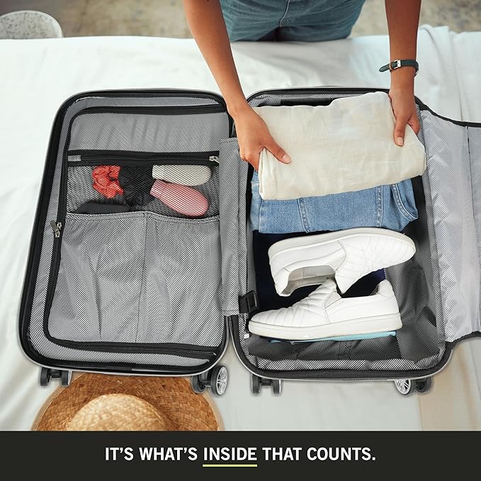 Kenneth Cole REACTION Diamond Tower Collection Lightweight Hardside Expandable 8-Wheel Spinner Travel Luggage, Deep Teal, 28-Inch Checked