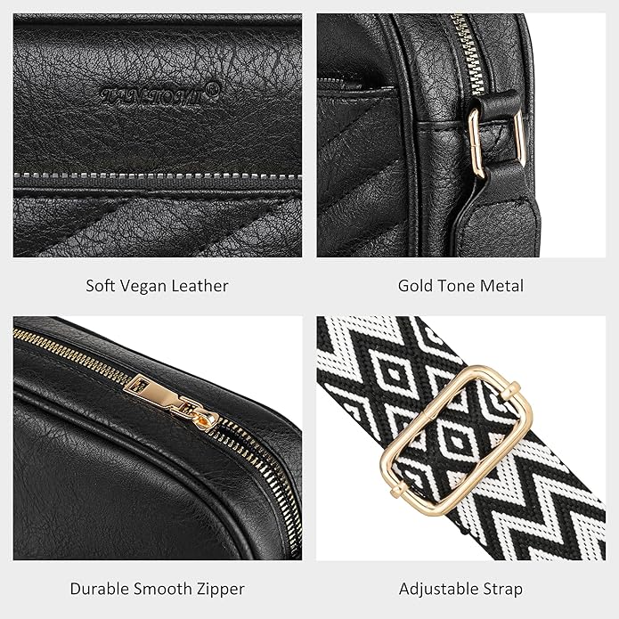 TANTOMI Small Crossbody Bags for Women, Small Purses with Card Slots Phone Purse Wide Adjustable Strap