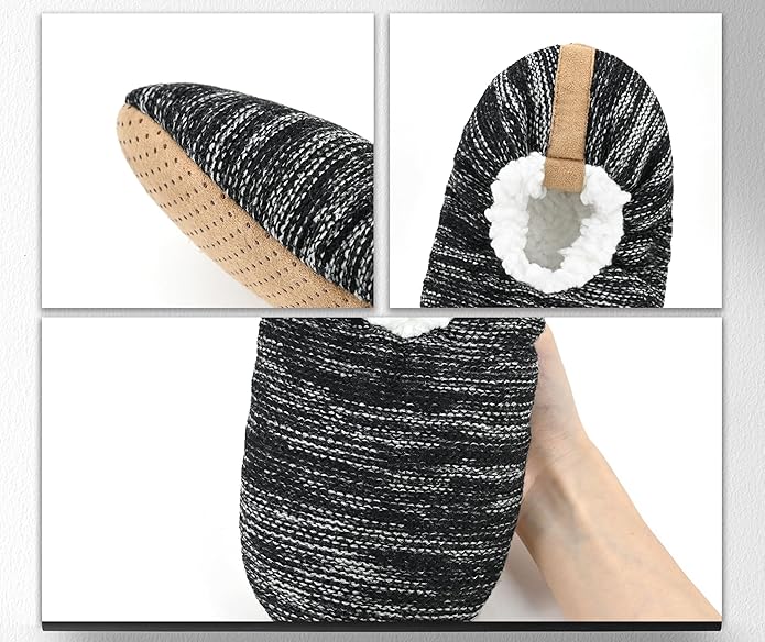 Keyela Mens Slipper Socks With Non Skid Bottoms, Warm Slipper Socks With Grippers For Men, Fuzzy House Slippers