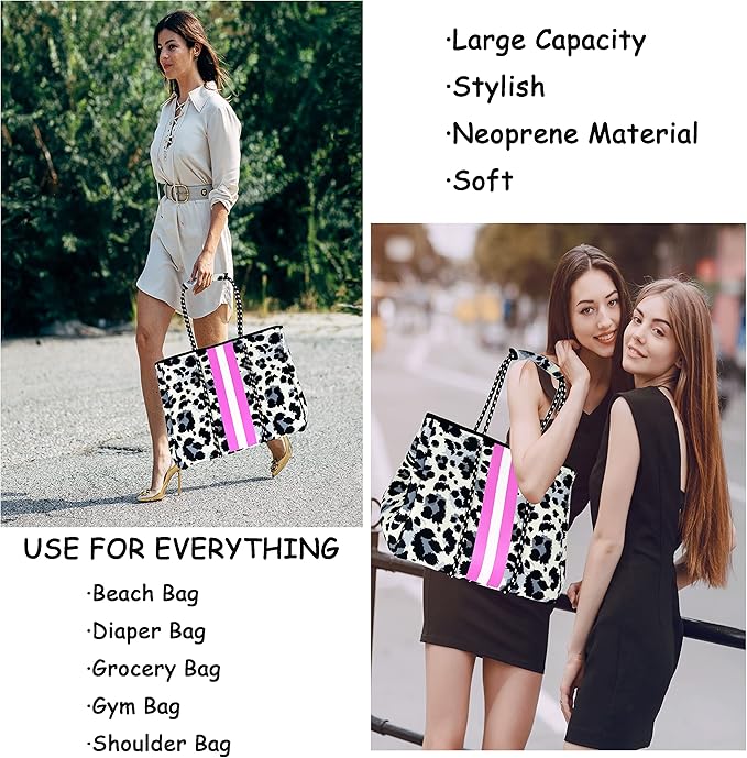QOGiR Neoprene Multipurpose Beach Bag Tote with Inner Zipper Pocket … … … …
