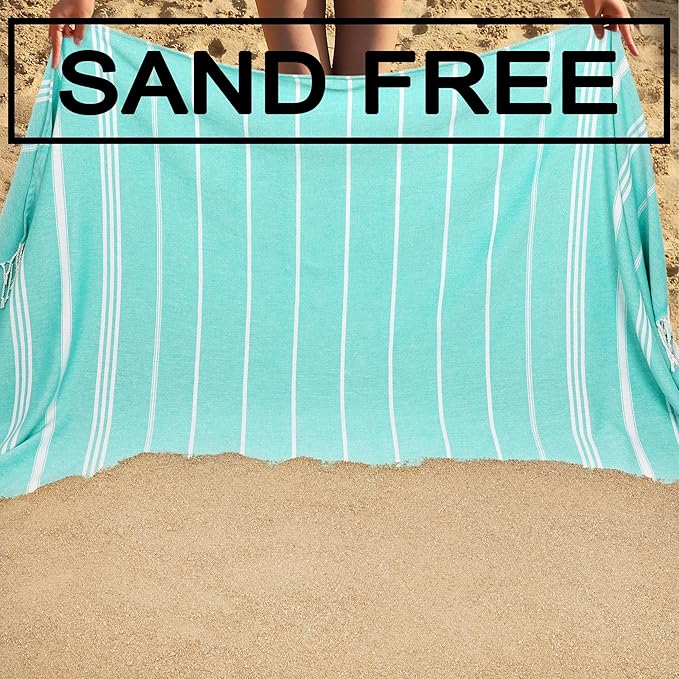 Beach Towel 2 Pack,Sand Free Beach Towels Oversized 39 x 72,Turkish Beach Towel Quick Dry Towel,Lightweight Pool Towels for Adults Travel Towel,Cool Beach Accessories Super Absorbent Towels