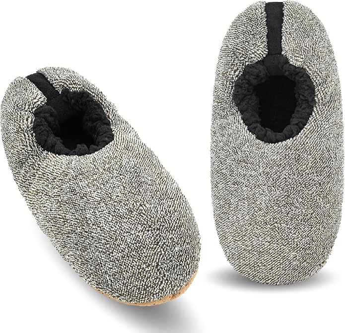 Keyela Mens Slipper Socks With Non Skid Bottoms, Warm Slipper Socks With Grippers For Men, Fuzzy House Slippers
