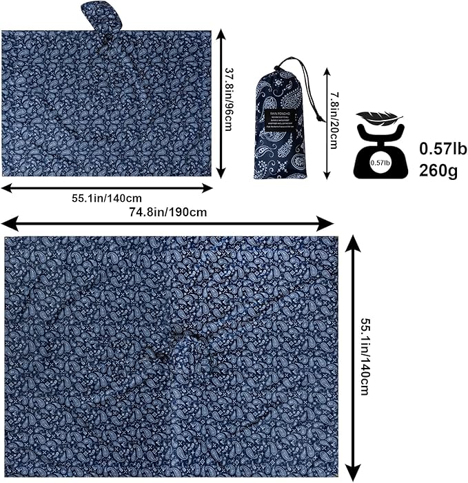 Hooded Rain Poncho for Adults - Waterproof Rain Coat and Lightweight Jacket 3-in-1 Multi-Function with Pockets