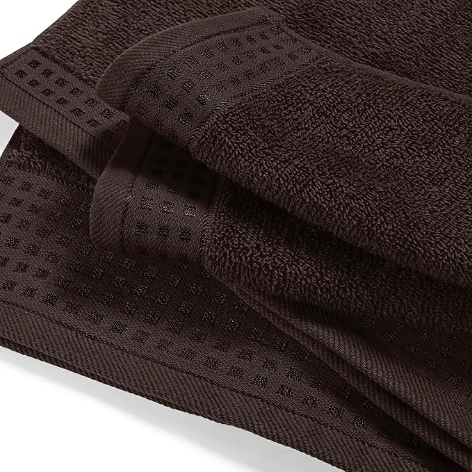 GLAMBURG 100% Cotton Oversized 2 Pack Bath Sheets 35x70, Ultra Soft Highly Absorbant Compact Quickdry & Lightweight Large Bath Sheet Set, Ideal for Gym Travel Camp Pool - Chocolate Brown