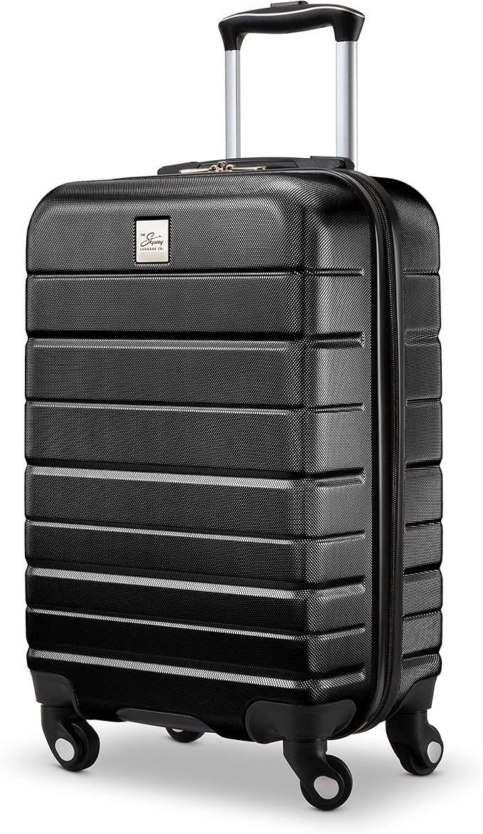 Skyway Epic 2.0 Hardside Lightweight and Durable ABS Shell Luggage, Spacious with 4-Wheel Spinners, Comfort Grip with Telescoping Handle, Men and Women, Black, 2-Piece Set (20, 24)