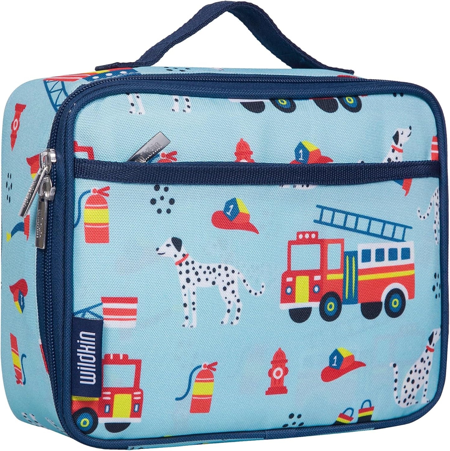 Wildkin Kids Insulated Lunch Box – Durable and Reusable for School & Travel - Firefighters
