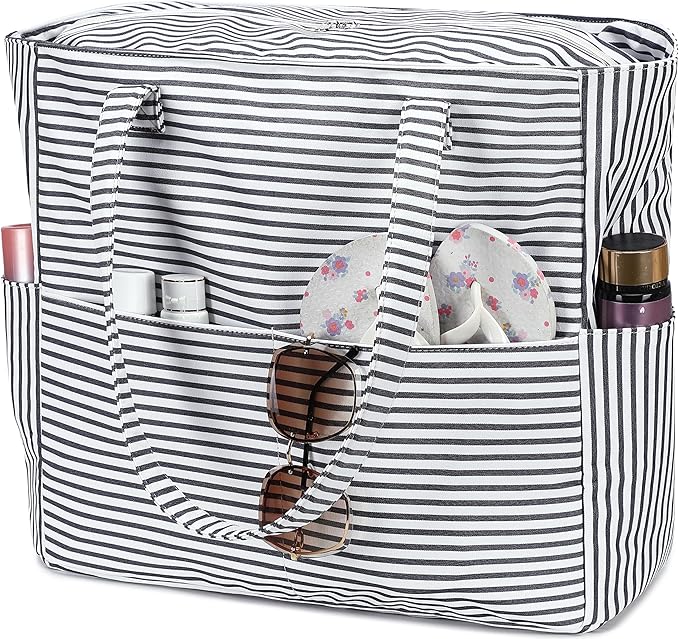 LEDAOU Large Beach Bag Women Waterproof Sandproof Zipper Beach Tote Pool Bag for Swim Gym Grocery Travel with Wet Pocket | Waterproof, Sandproof, Zipper, Pool, Gym, Grocery