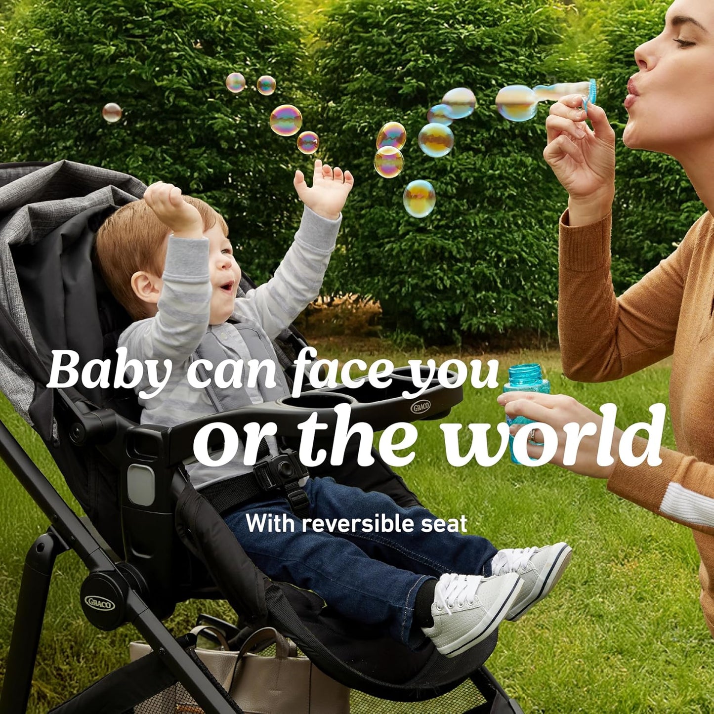 Graco Modes Pramette Travel System, 3-in1 Modular Carseat Stroller Combo, Infant Car Seat Carrier to Toddler Stroller, Includes the SnugRide Car Seat, Redmond