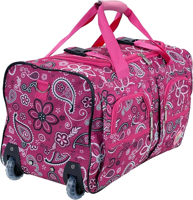 Rockland Rolling Duffel Bag, Black, 22"